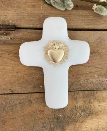 CROIX ALBATRE - EX VOTO DORÉE
