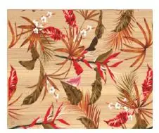 CARTE EN BAMBOU ET ENVELOPPE - MOTIF FLORAL