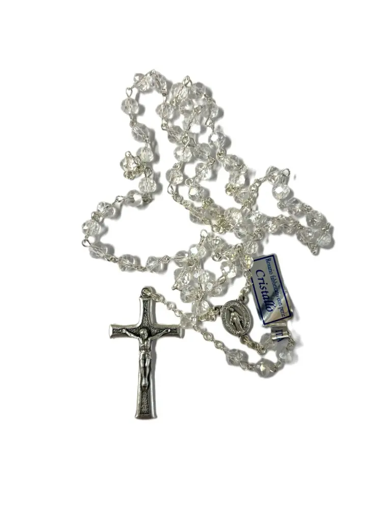 CHAPELET CRISTAL MEDAILLE MIRACULEUSE - BLANC