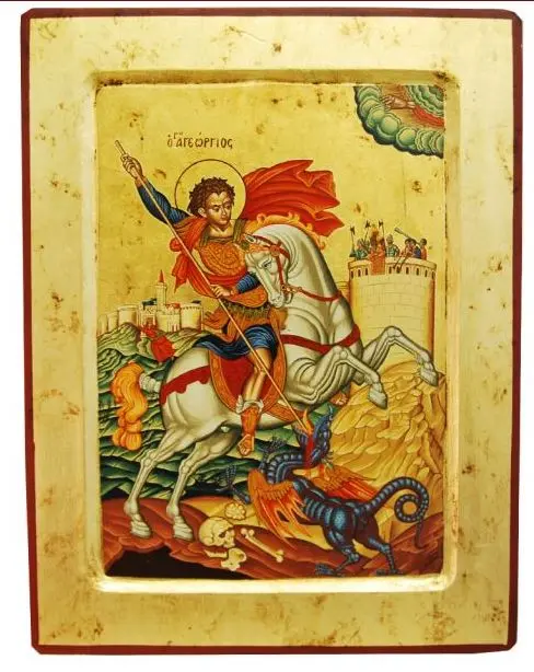 ICONE GRECQUE - SAINT GEORGES  9.5X12CM