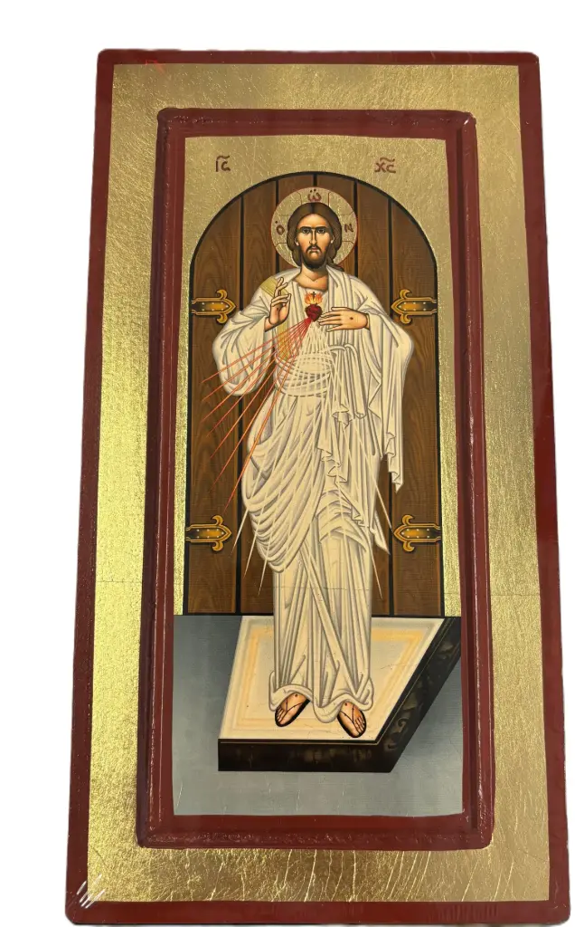 ICONE GRECQUE - CHRIST MISÉRICORDIEUX BLANC 24X13CM