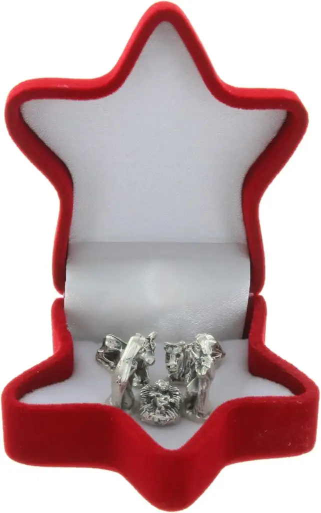 CRECHE MINIATURE DANS ETOILE EN VELOURS