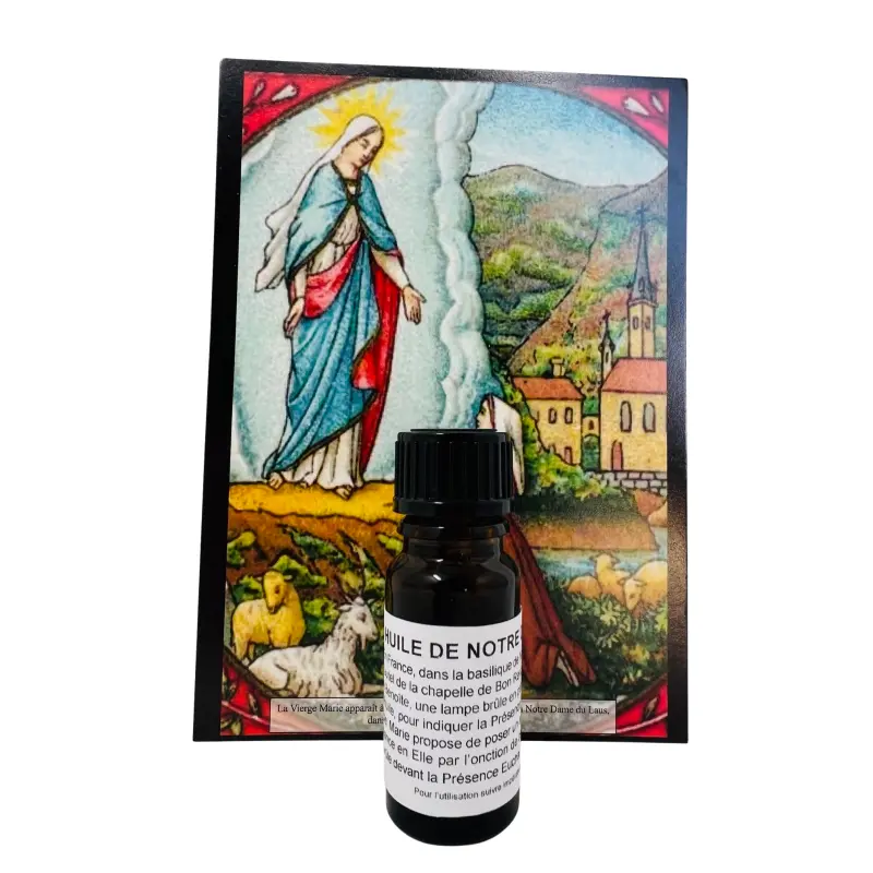 HUILE NOTRE DAME DU LAUS 10ML ET CARTE PRIERE
