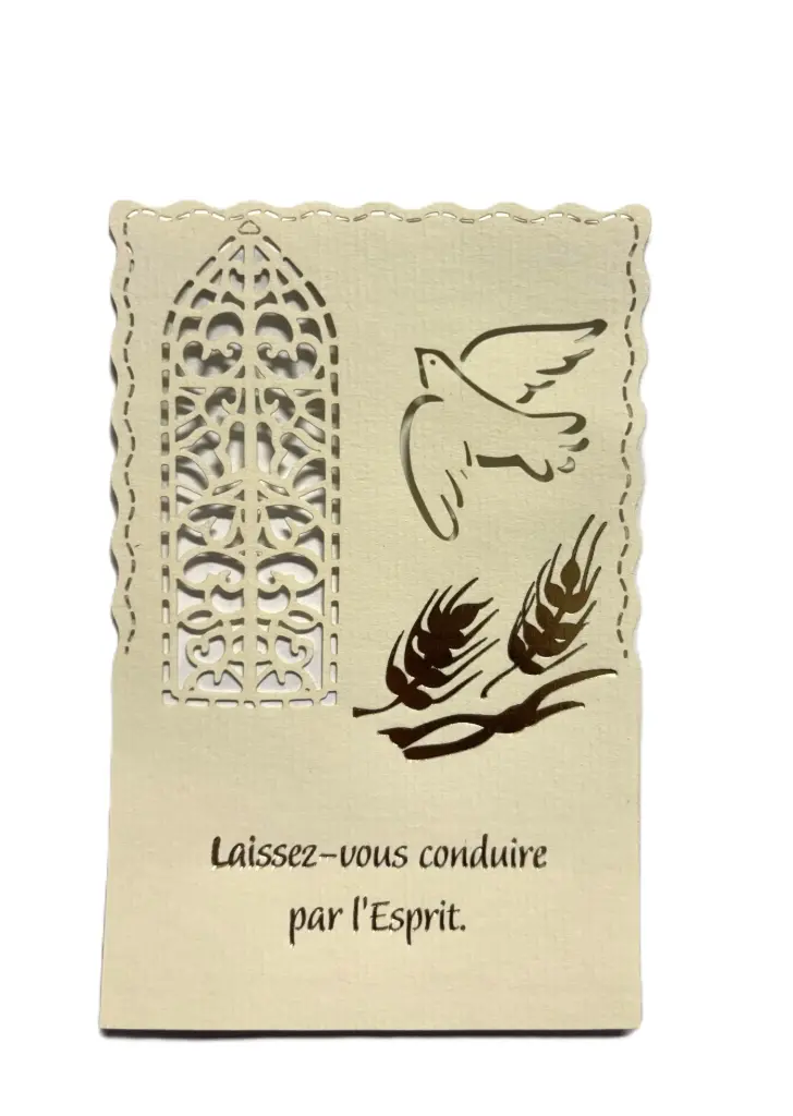 SIGNET-CARTE MARQUE PAGE "LAISSEZ VOUS CONDUIRE PAR L'ESPRIT SAINT" 13x8.5cm