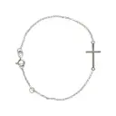 BRACELET EN ARGENT AVEC CROIX SUR CHAINE