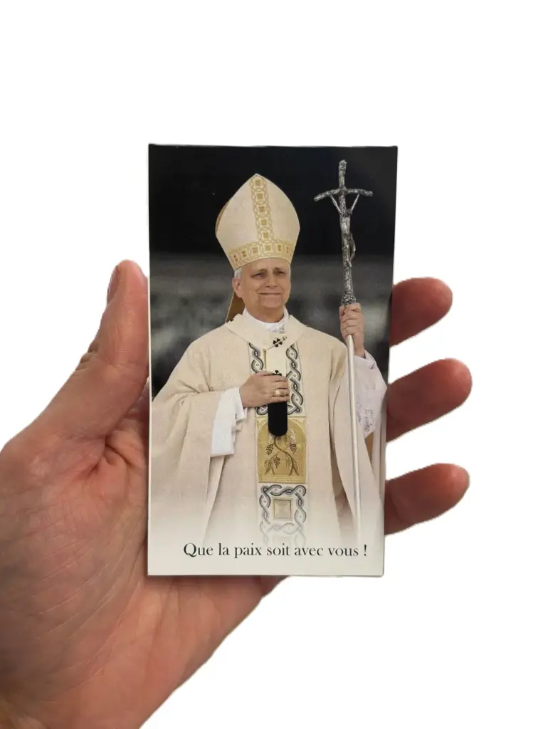 CARTE IMAGE PRIÈRE PAPE LEON XIV 11.5X6.5CM
