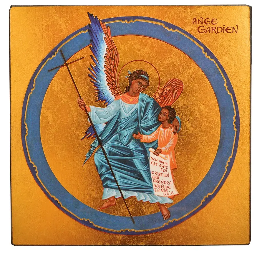 L'ANGE GARDIEN - ICONE AUTOCOLLANTE 8X7 CM -