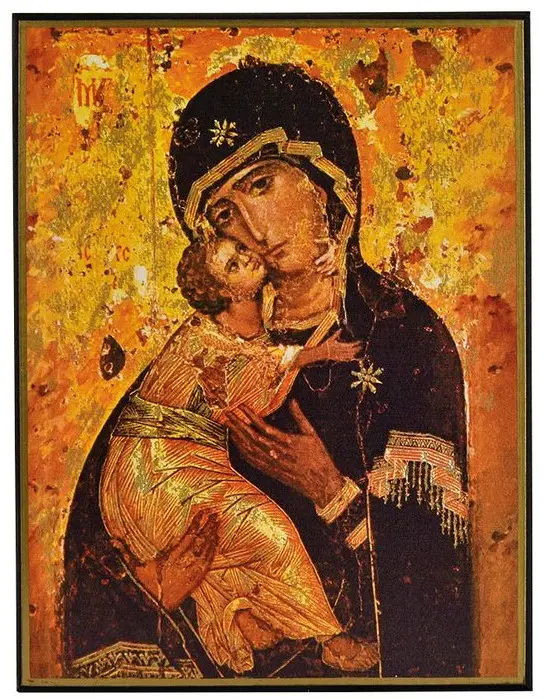 VIERGE DE TENDRESSE DE VLADIMIR - ICONE CLASSIQUE 13,8X10,6 CM -