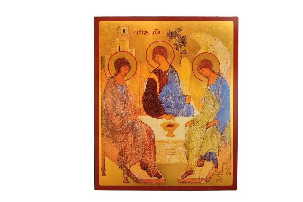 LA TRINITE - ICONE DOREE A LA FEUILLE 14,1X11,8 CM - 164.64