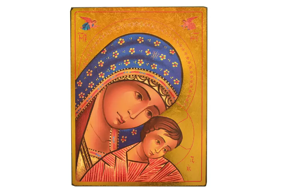 VIERGE DU MONT KYKKOS - ICONE DOREE A LA FEUILLE 15,5X11,8 CM - 104.64