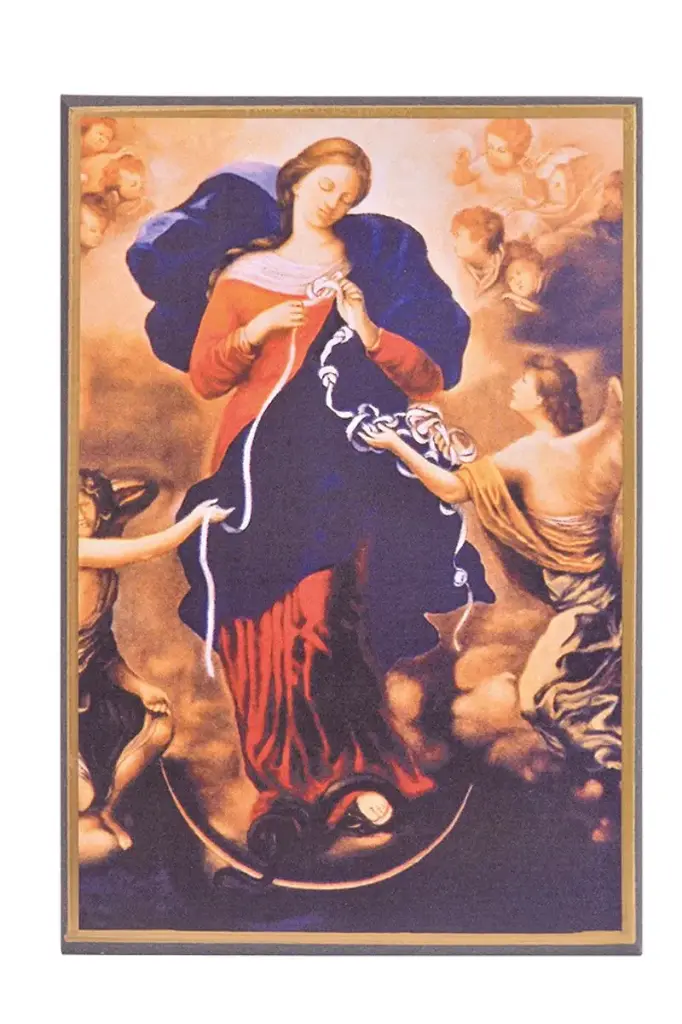 MARIE QUI DEFAIT LES NOEUDS -  ICONE AUTOCOLLANTE 8X7 CM -