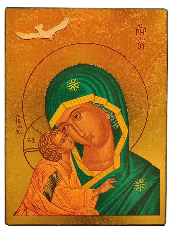 NOTRE DAME DES GRACES - ICONE DOREE A LA FEUILLE 16X11,8 CM -