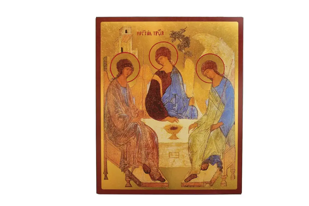 LA TRINITE - ICONE DOREE A LA FEUILLE 11,5X9,6 CM - 164.63