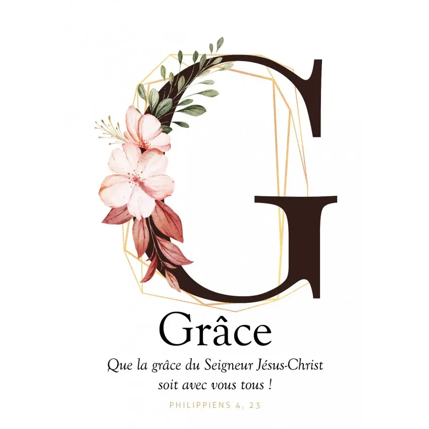 CARTE LETTRE G - GRÂCE