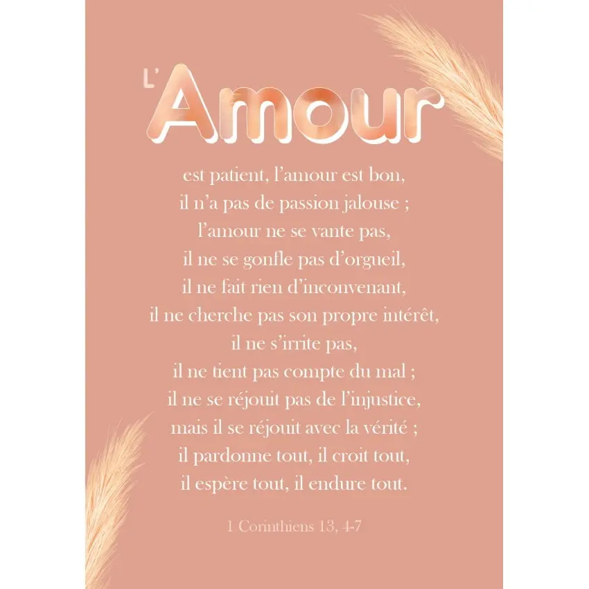 CARTE "L'AMOUR..." CORINTHIENS