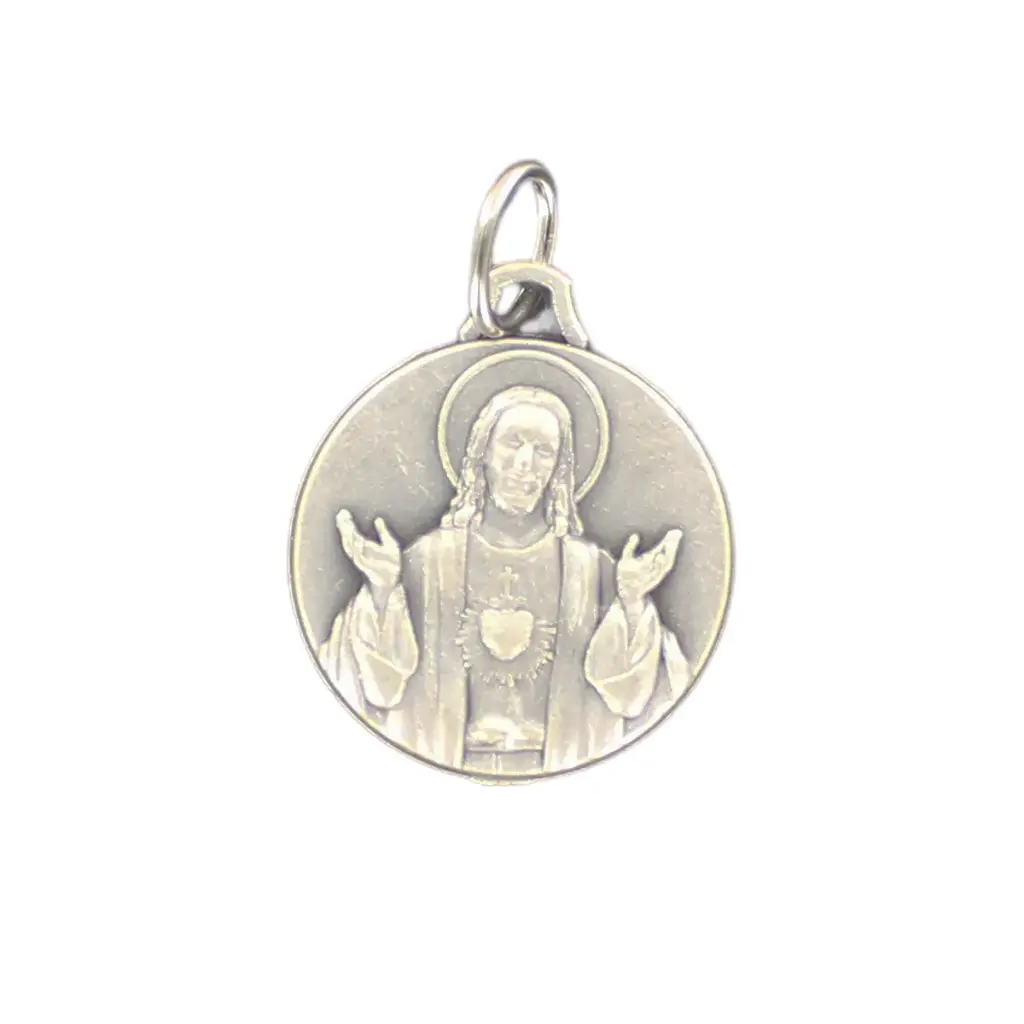 MÉDAILLE FRAPPÉE DU SACRÉ COEUR DE JÉSUS 18MM METAL 