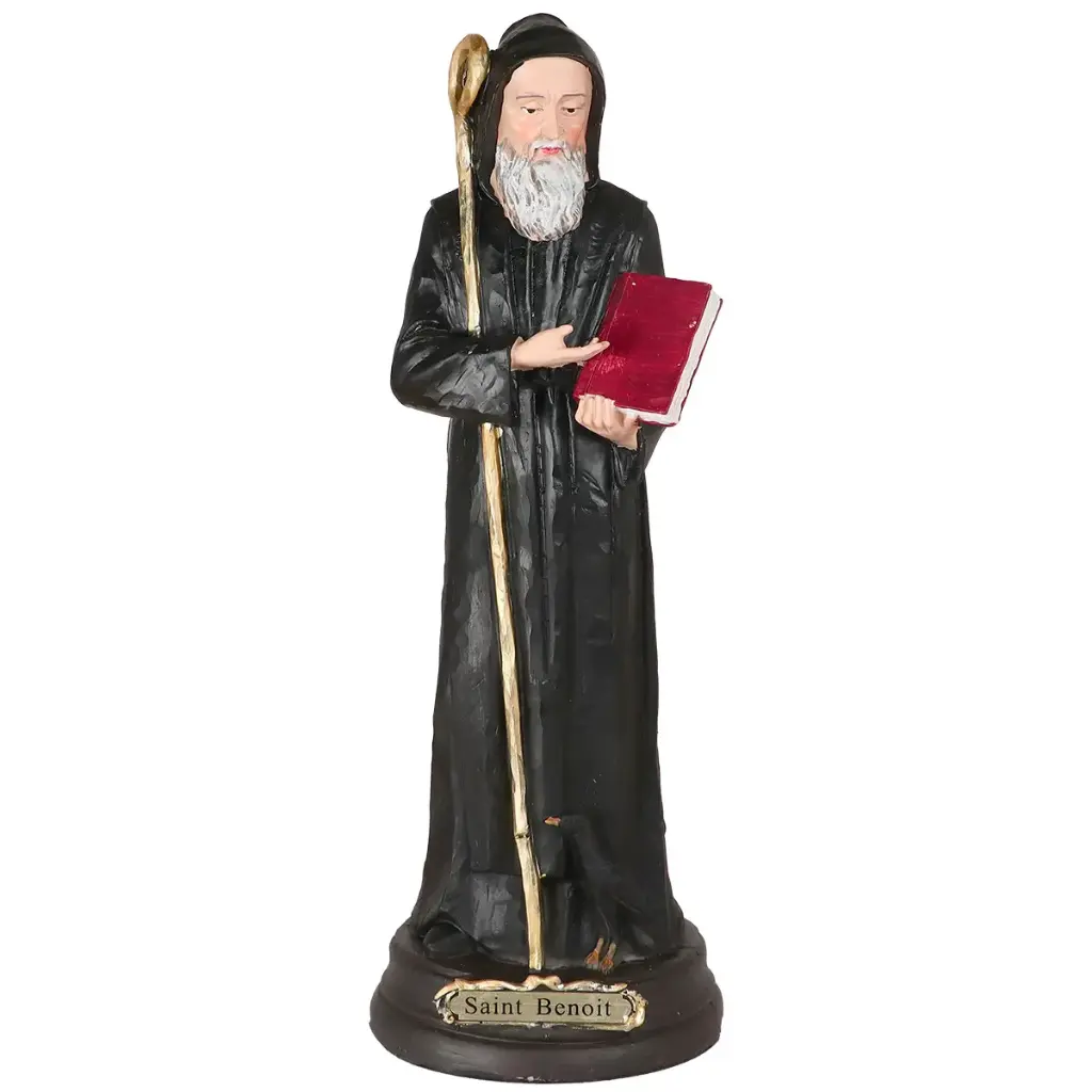 STATUE RESINE SAINT BENOIT 12CM