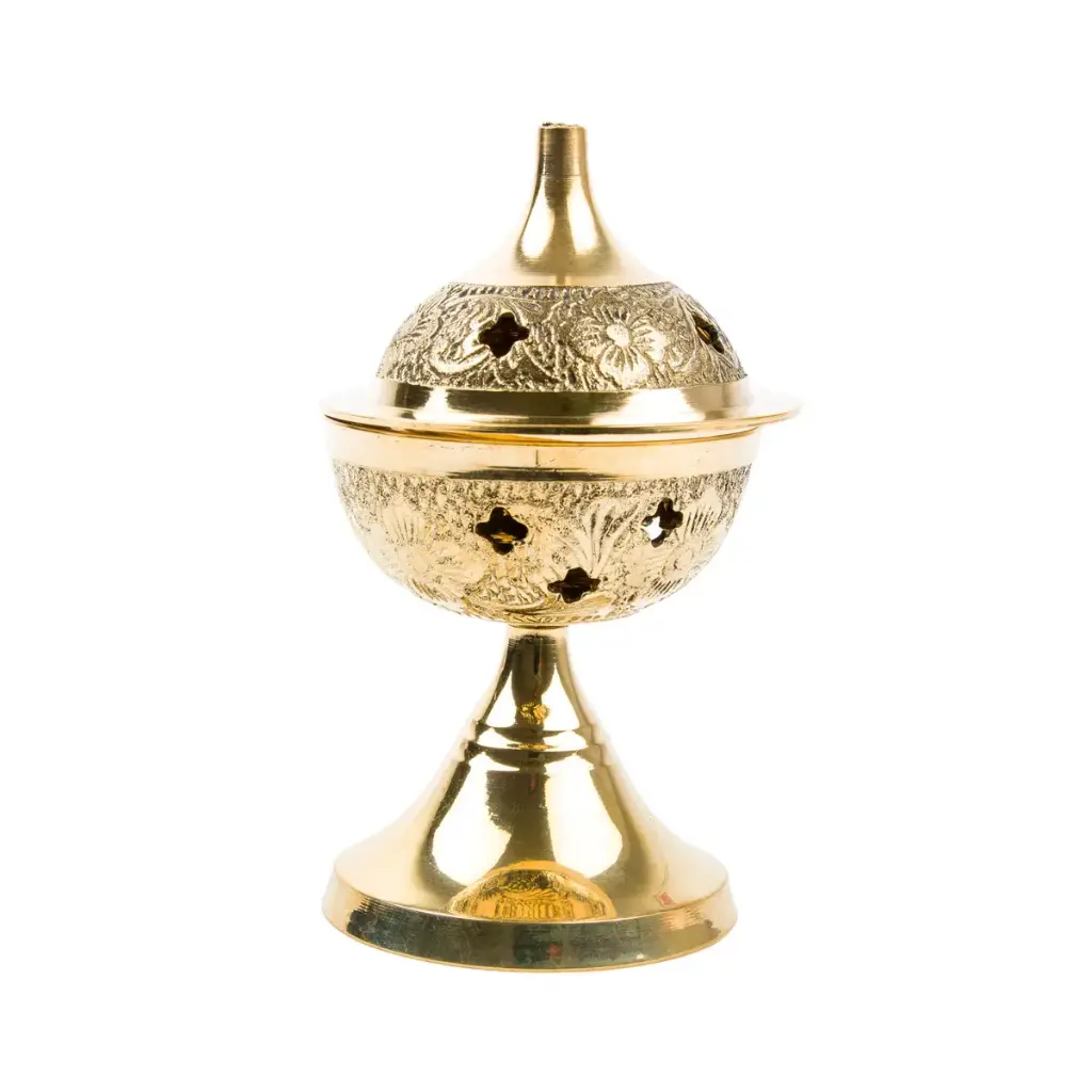 BRULE ENCENS LAITON CISELÉ H.11CM