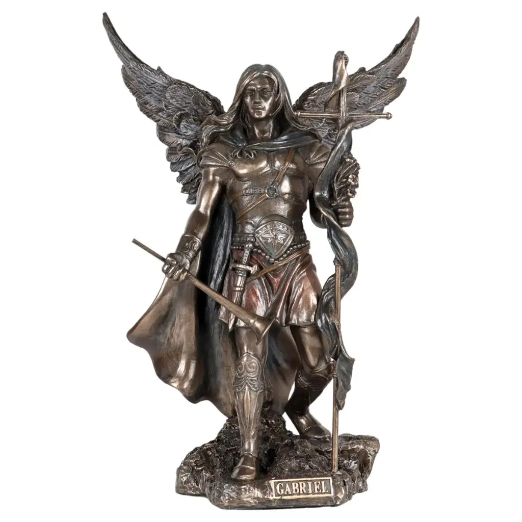STATUE BRONZE SAINT GABRIEL 24CM