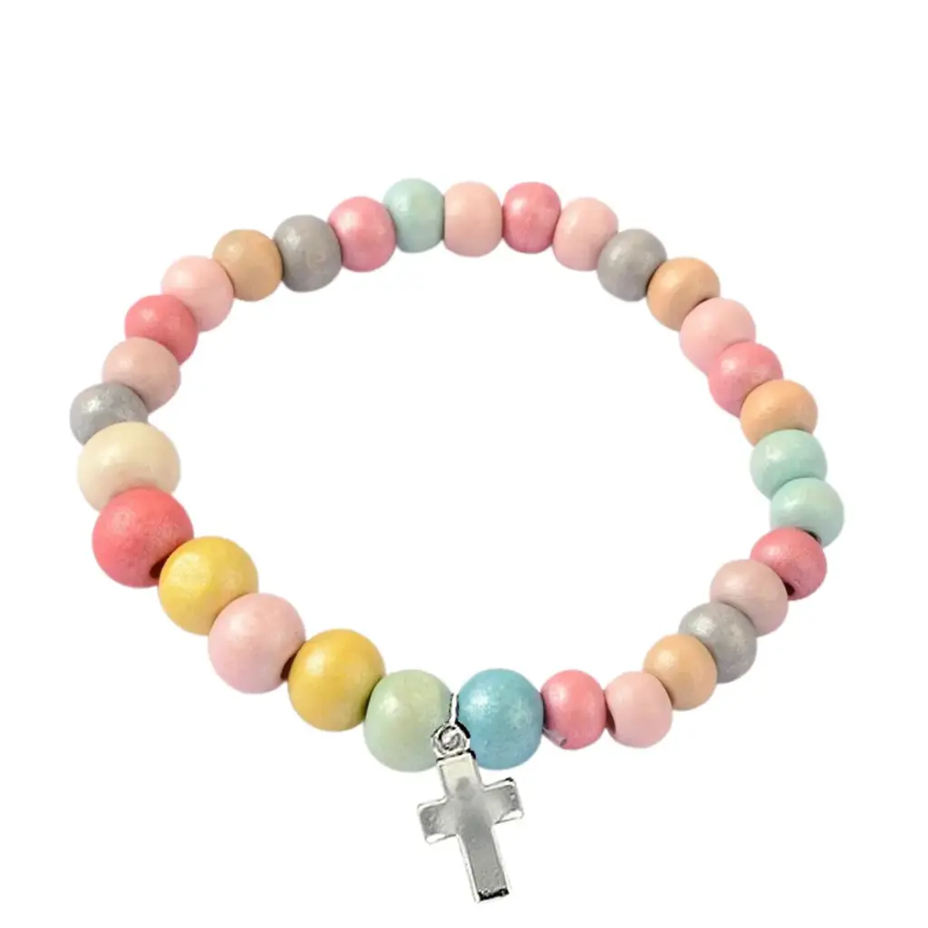 BRACELET PERLES BOIS MULTICOLORE