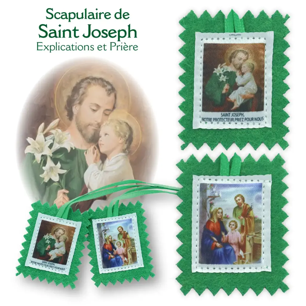 SCAPULAIRE DE SAINT JOSEPH AVEC LIVRET DE PRIÈRE