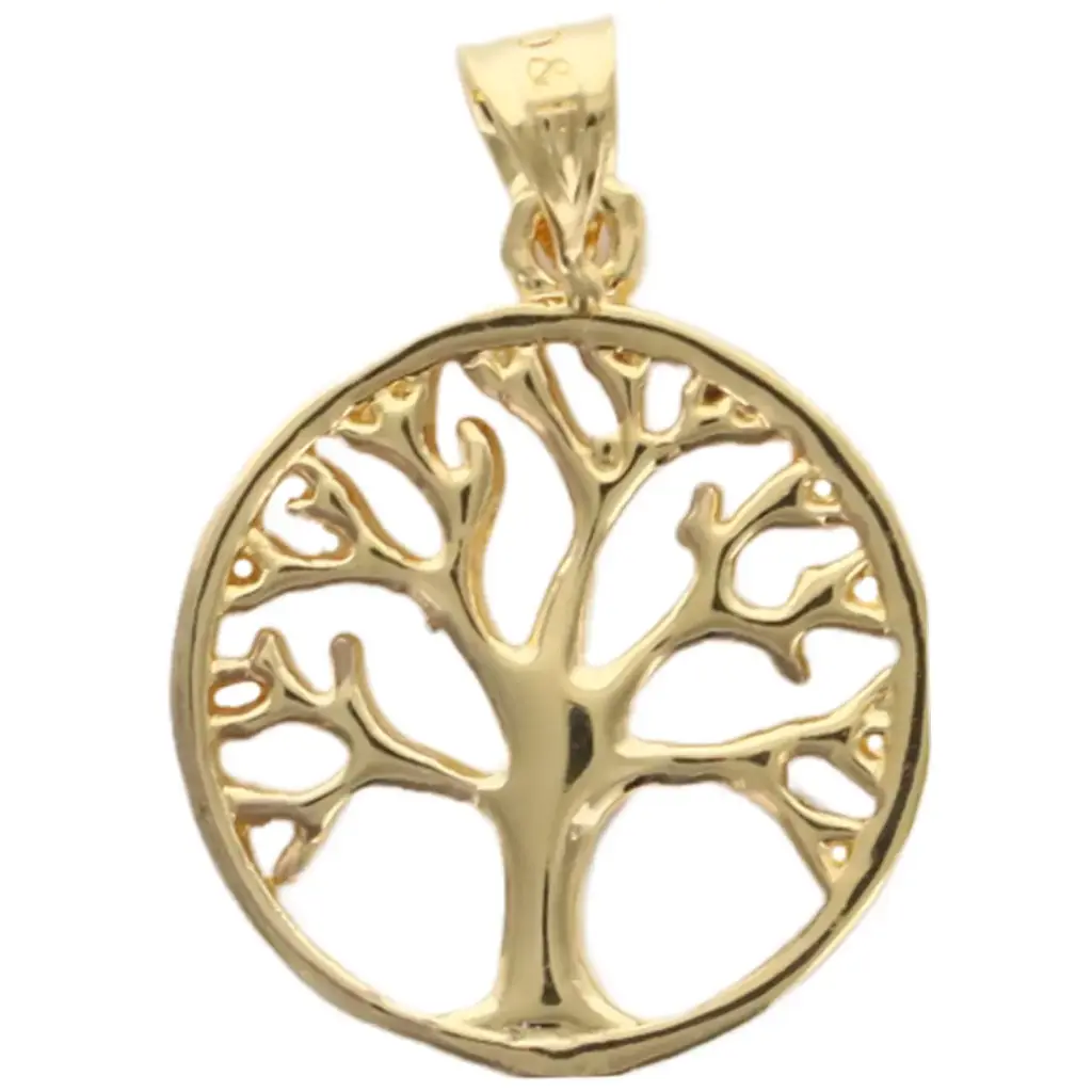 MÉDAILLE ARBRE DE VIE PLAQUÉE OR 1.5CM