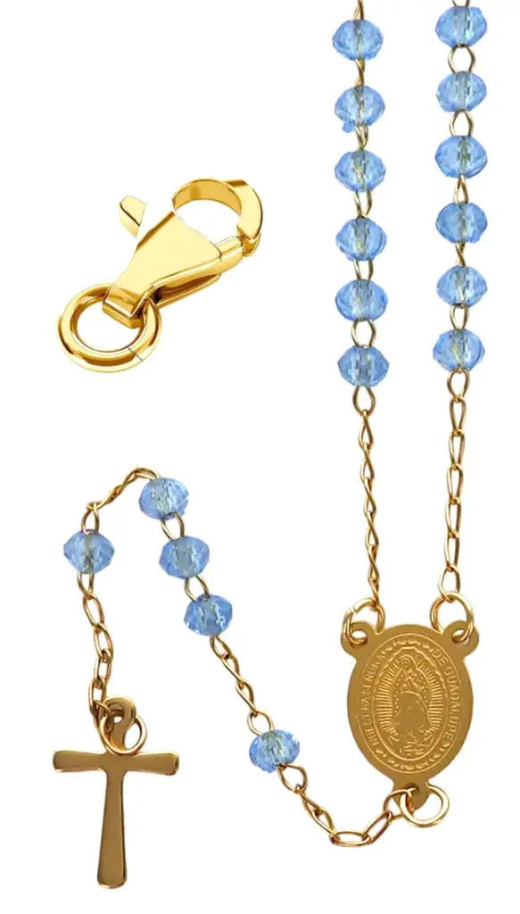 CHAPELET BLEU ACIER INOXYDABLE - GUADALUPE