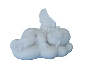 STATUE ANGE SUR NUAGE 11CM EN ALBATRE
