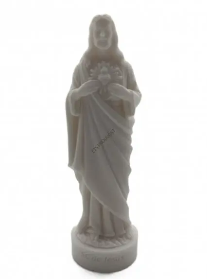 STATUE DU SACRÉ COEUR DE JÉSUS 17CM ALBATRE