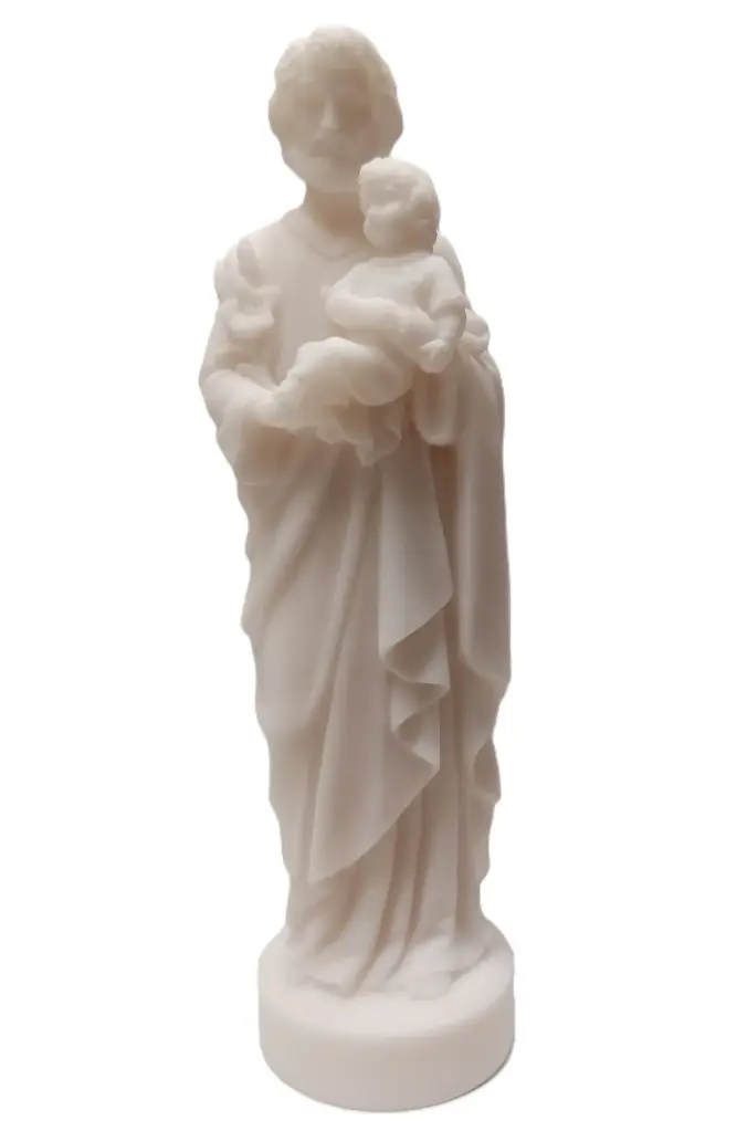 STATUE SAINT JOSEPH ALBATRE BLANC 12CM