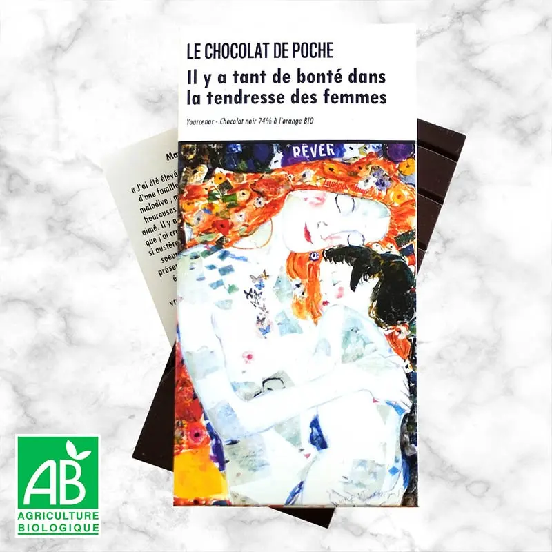 TABLETTE "IL Y A TANT DE BONTÉ..." NOIR 74% ET ORANGE BIO