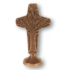 CROIX SUR SOCLE ARBRE DE VIE - BRONZE - 12CM