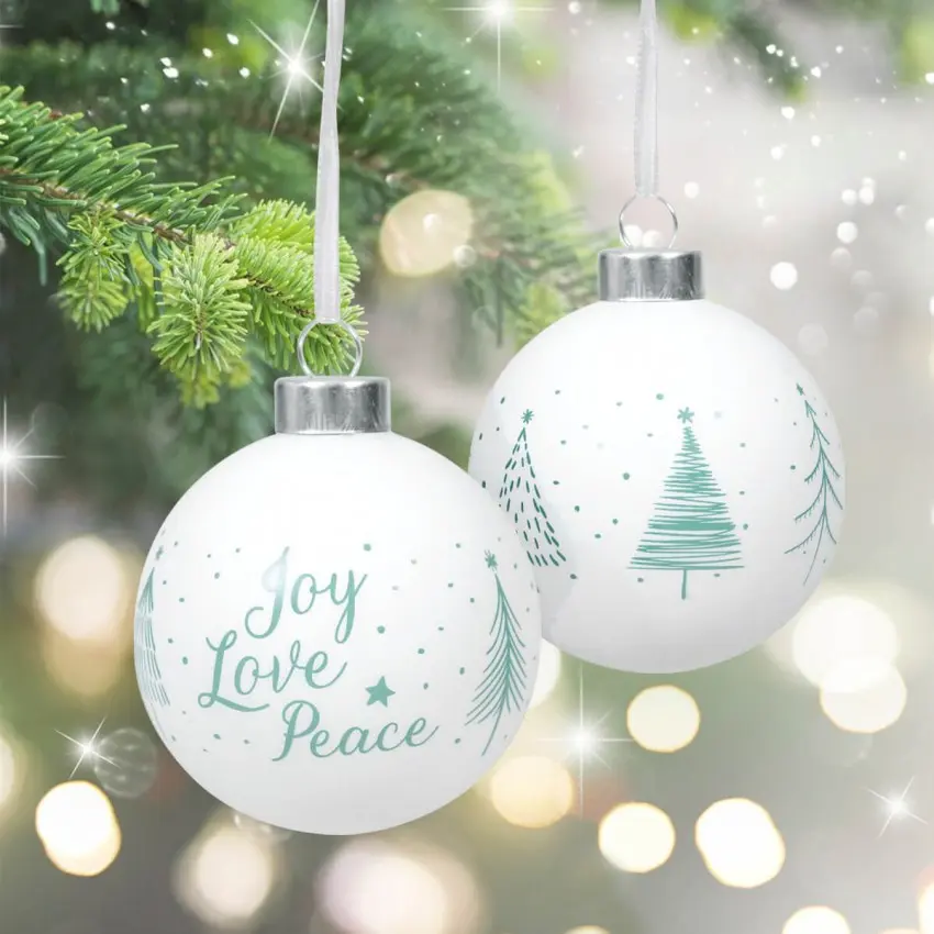 BOULE DE NOEL "JOY LOVE PEACE"