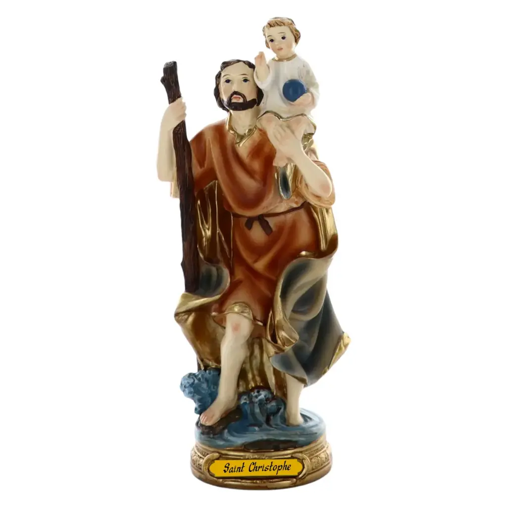 STAUE RESINE SAINT CHRISTOPHE 20.3CM