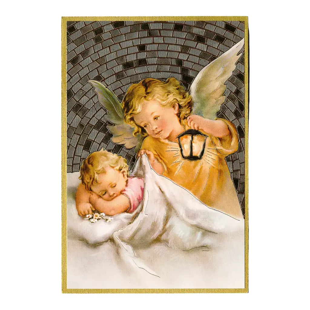 ICONE DORÉ 15X10CM - ANGE GARDIEN