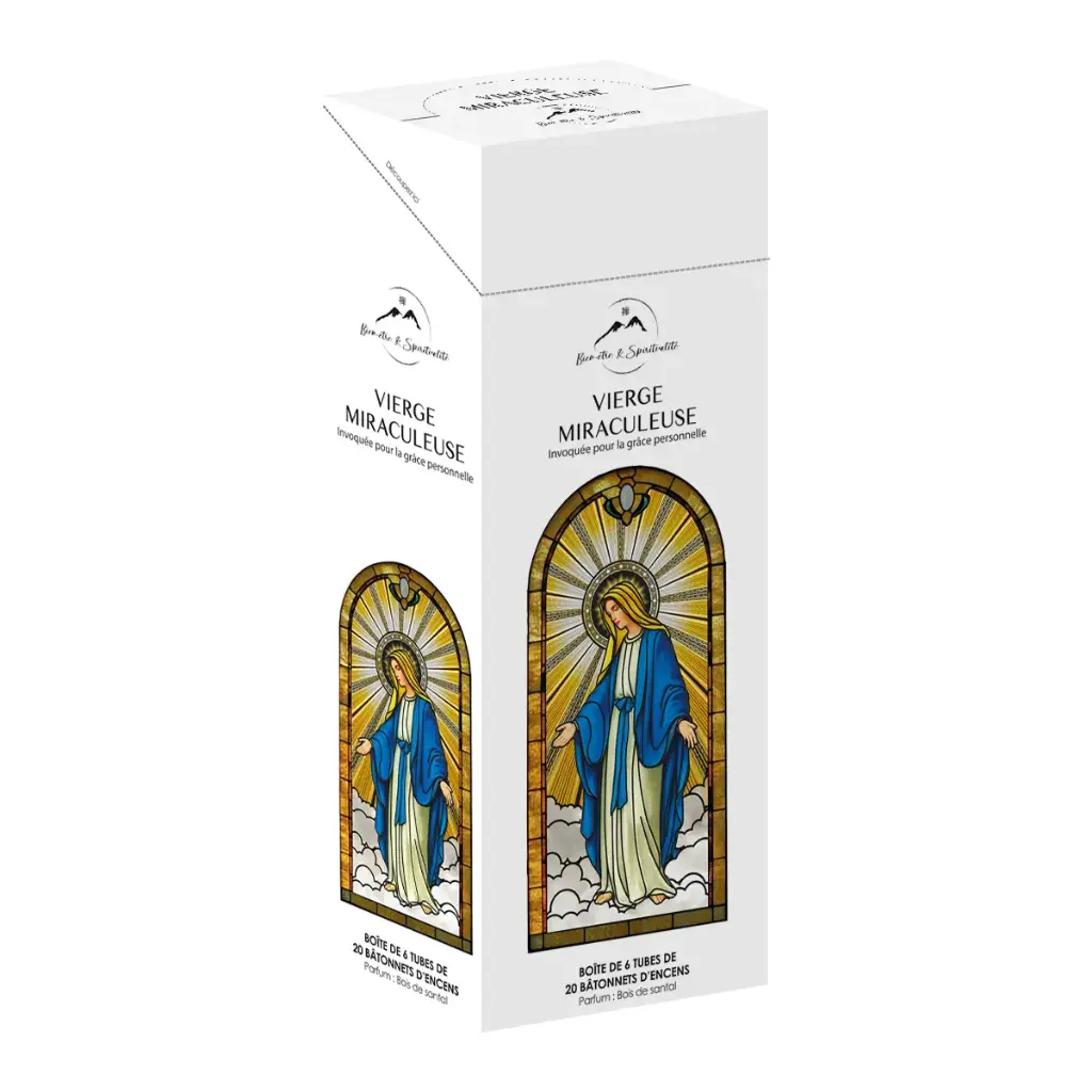 TUBE DE 20 BÂTONNETS D'ENCENS "VIERGE MIRACULEUSE"