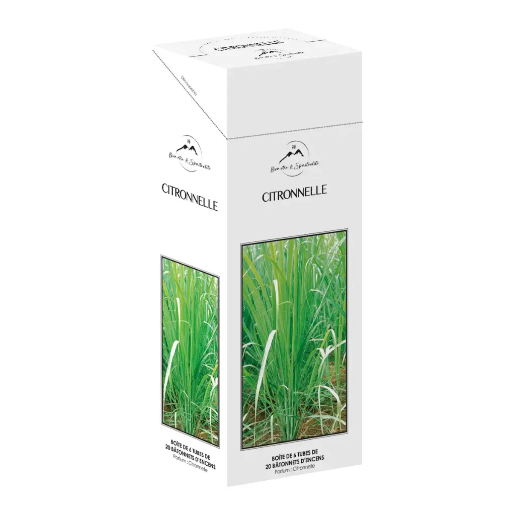 TUBE DE 20 BATONNETS D'ENCENS PARFUM CITRONNELLE