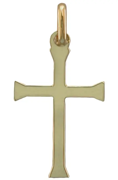 CROIX POLIE 18MM PLAQUÉ OR