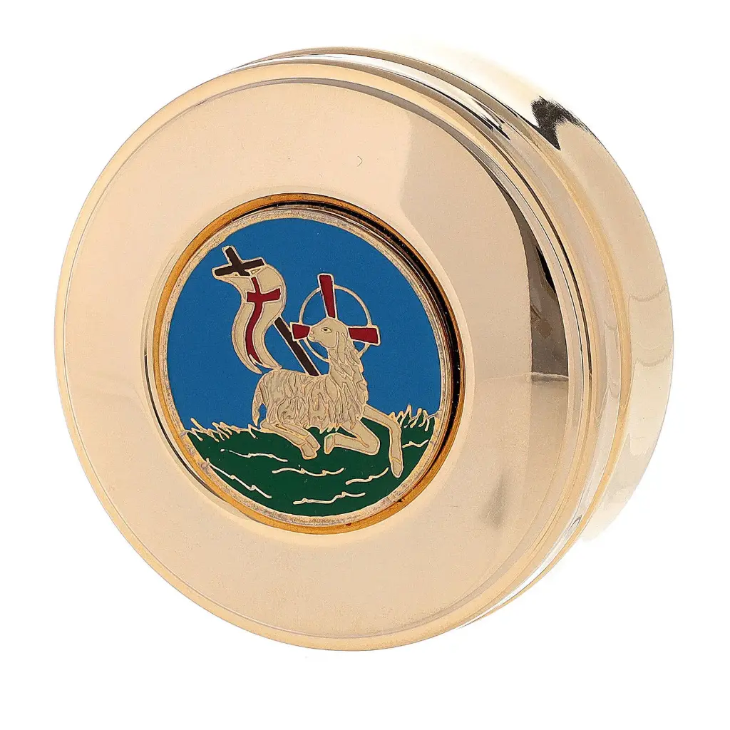 CUSTODE 2.5X8CM LAITON DORÉ 24K - AGNEAU DE LA PAIX