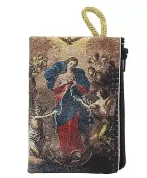 POCHETTE BRODÉE - MARIE QUI DÉFAIT LES NOEUDS 11*7CM