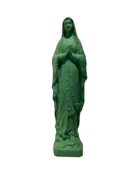 STATUE VERT VIERGE DE LOURDES 12CM