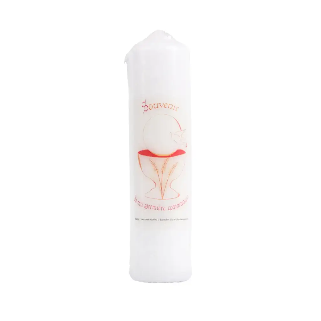 BOUGIE PREMIÈRE COMMUNION Ø 4 CM H. 12 CM.