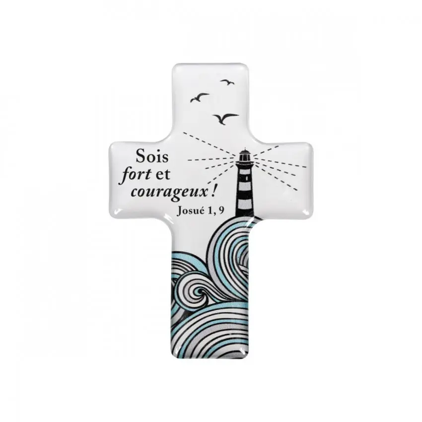 MAGNET CROIX "SOIS FORT ET COURAGEUX"