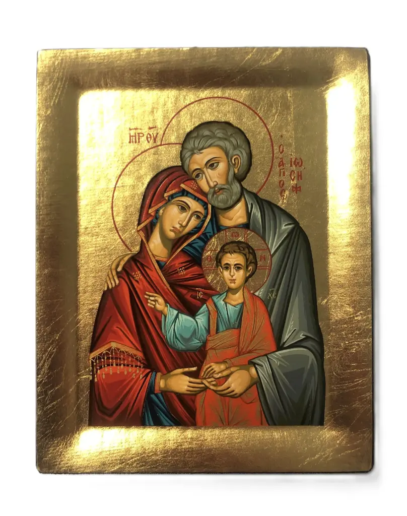 ICÔNE GRECQUE SAINTE FAMILLE 12.5x10cm