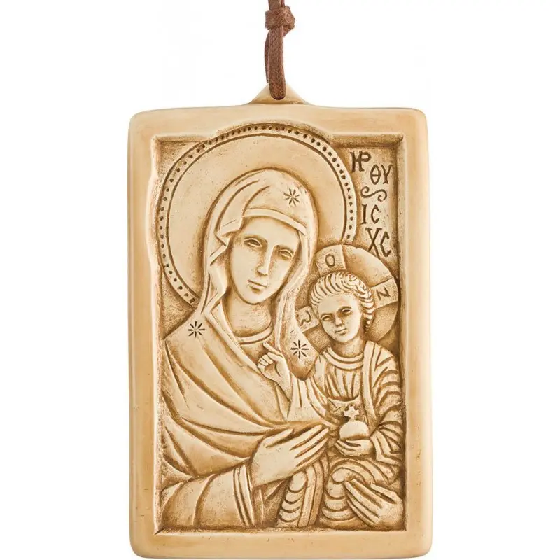 ICONE VIERGE FLORENTINE EN PIERRE 15CM