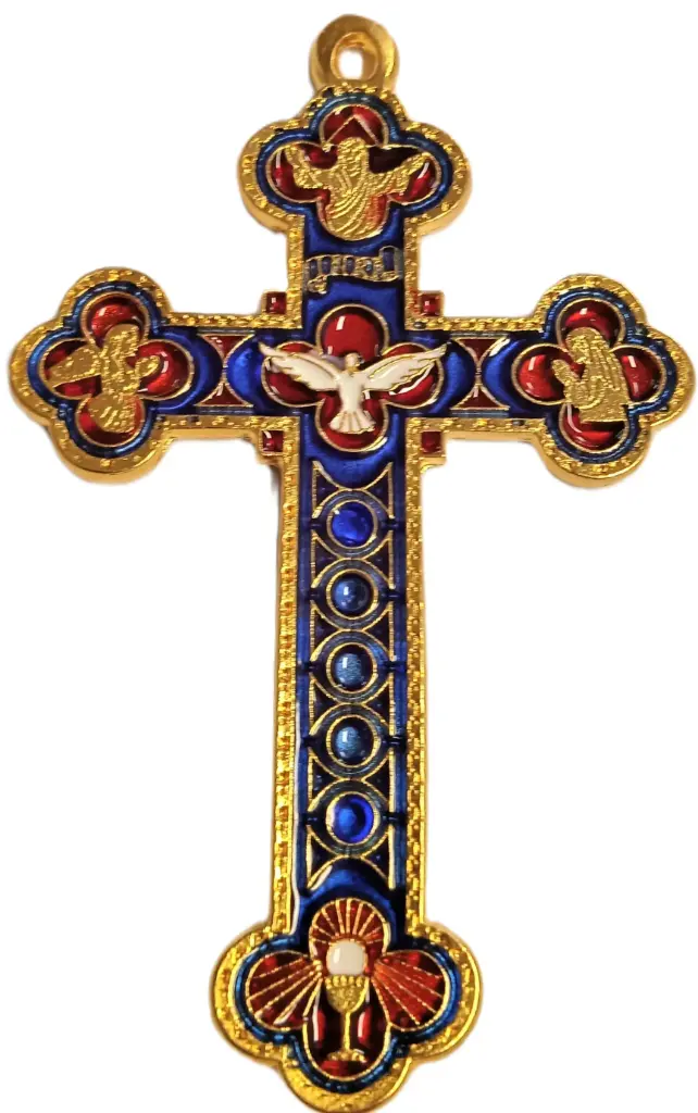 CROIX SAINT ESPRIT ÉMAILLÉE I 8.5CM