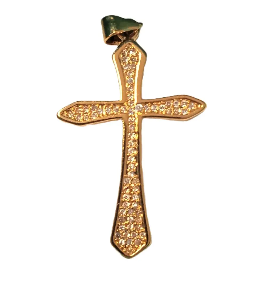 CROIX INCRUSTÉE ZIRCON 3CM