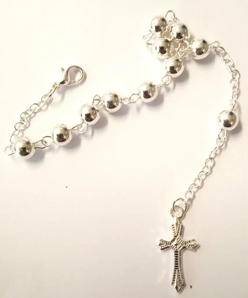 BRACELET DIZAINIER GRAINS ARGENTÉS 7 MM