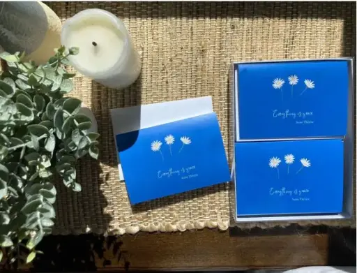 [1000000006988] BOITE DE 12 CARTES DOUBLE "TOUT EST GRACE" AVEC ENVELOPPES