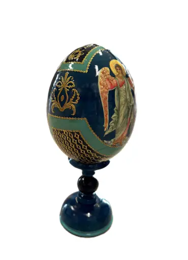 [1000000007183] OEUF STYLE FABERGE - ANGE BLEU